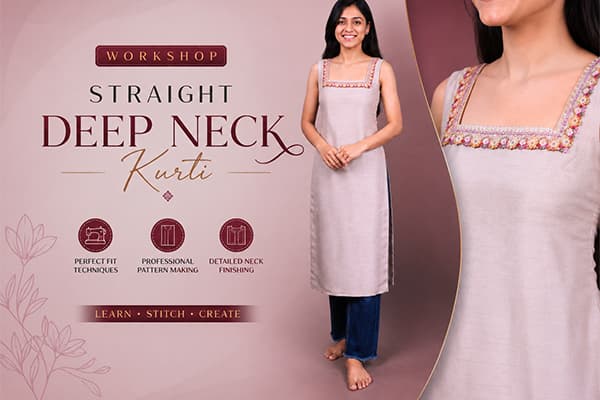 Straight Deep Neck Kurti Workshop - Raja Rani Academy