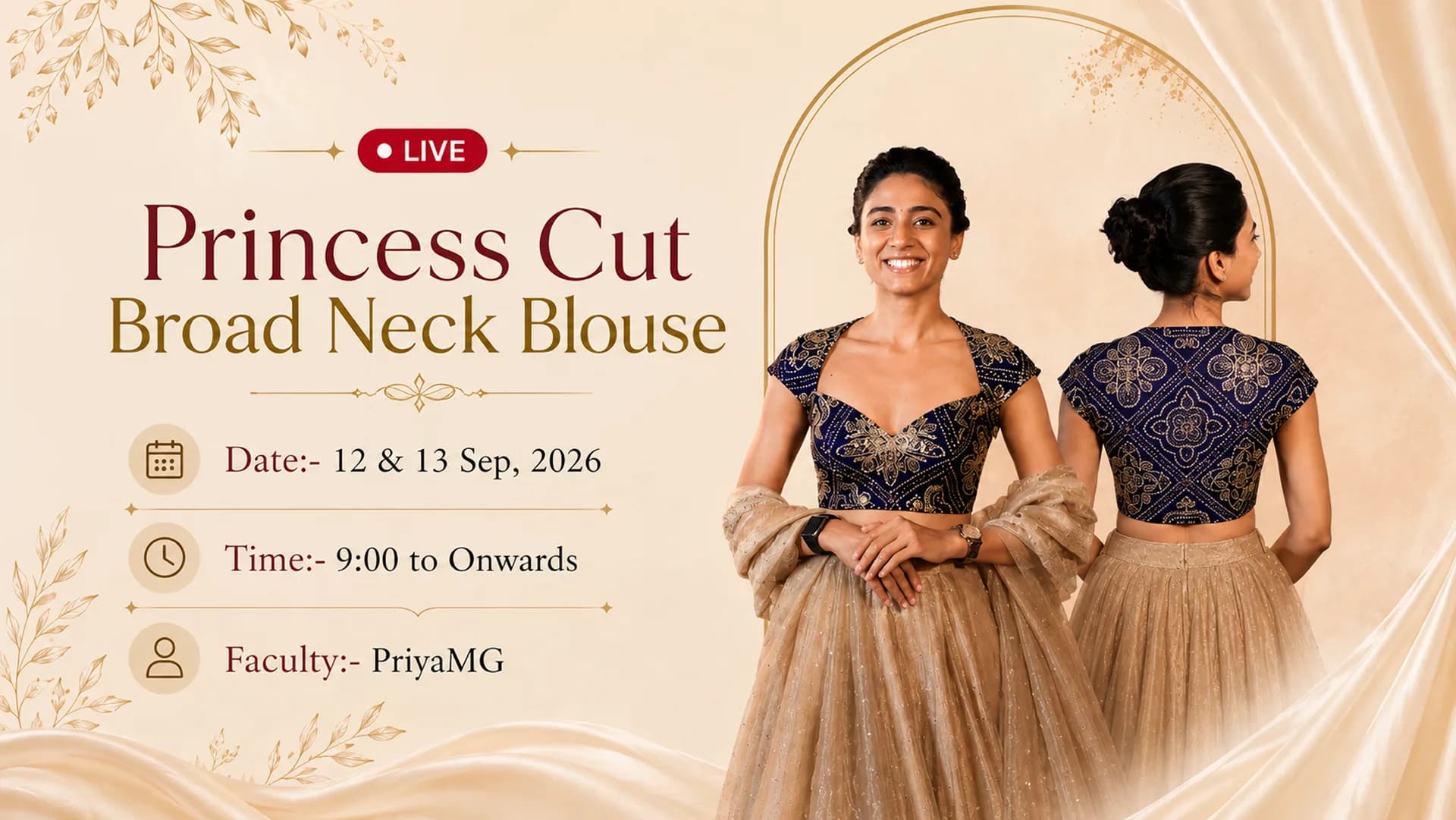 Live Princess Cut Blouse Workshop - Raja Rani Academy
