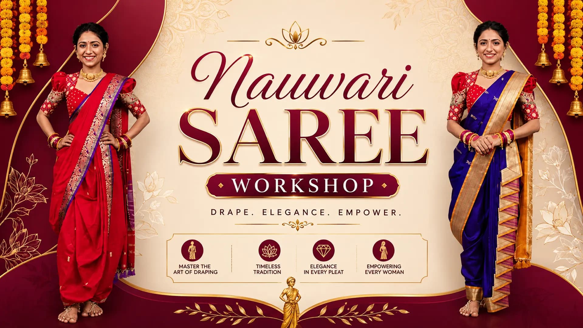 Nauvari Saree Workshop - Raja Rani Academy