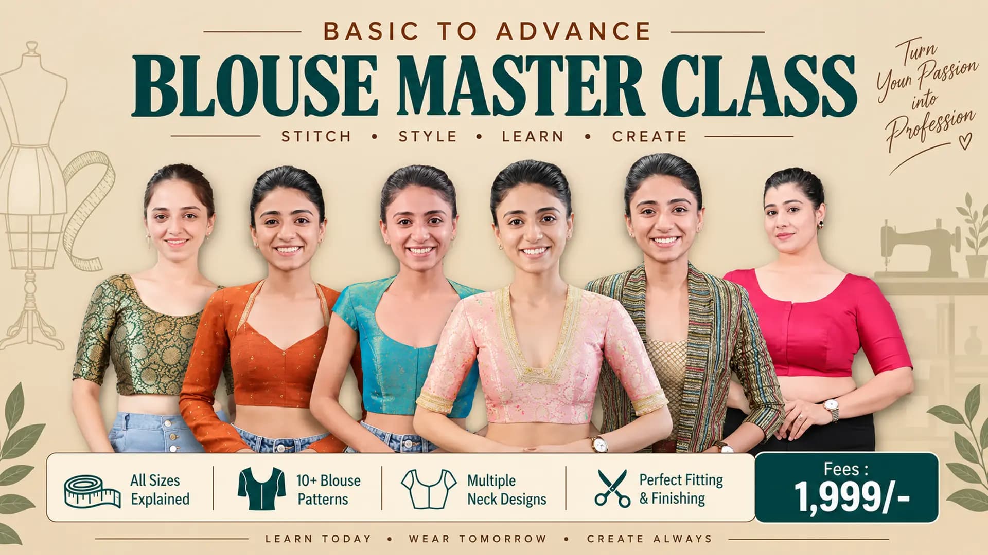 Basic To Advance Blouse Master Class - Raja Rani Academy