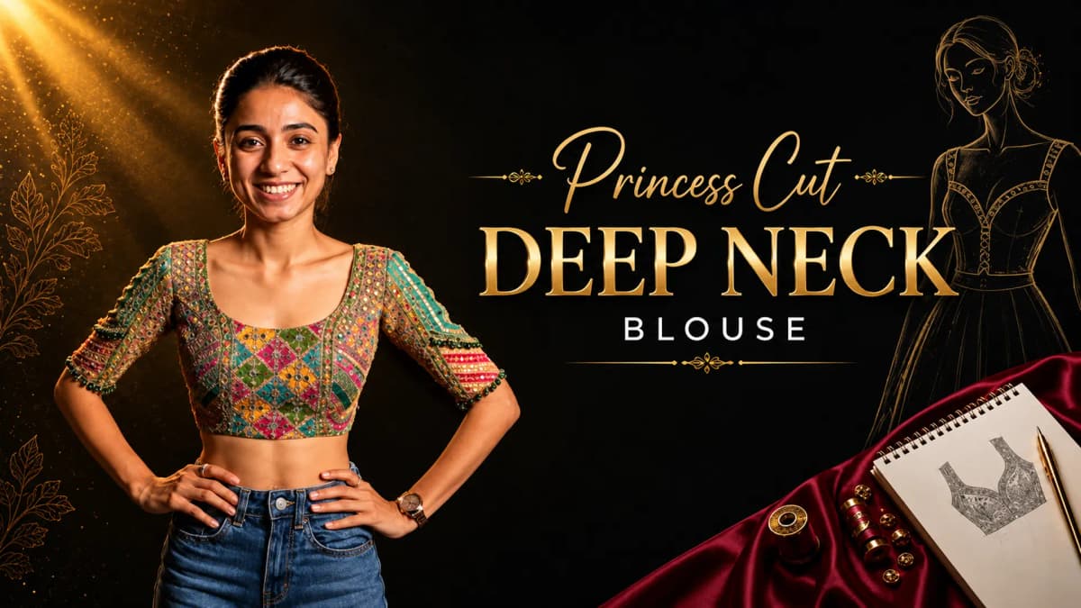 Princess Cut Deep Neck Blouse